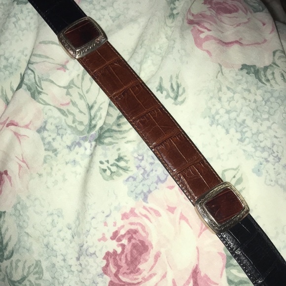 Brighton Belt Unique Two Tone Framed Leather M - Picture 15 of 16